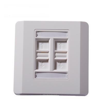 China High Quality ABS Cat6 Amp RJ45 Network Cabling System 4 Ports Wall Mount 86 Bevel Faceplate for sale