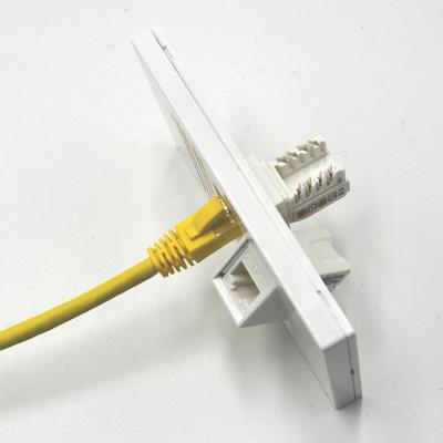 China RJ45 USA 120 Data Center China Factory Outlet Wiring Network Front Plate 2 Port Adapter Removable for sale