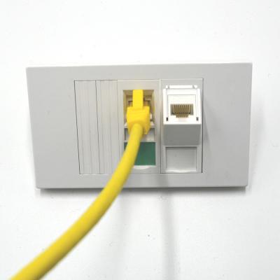 China Data Center China Factory Wiring Network RJ45 Angled America120 Front Plate 1 USA Port Outlet for sale