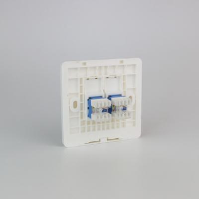 China Dual Port Type ABS Cat6 Faceplate Network Cabling System RJ45 Wall Mount 86 Outlet for sale