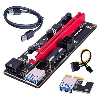 China Computer Case PCI-E Graphics Card Extension Cable Adapter Cable USB3.0 16X Adapter Card PCIE1X To Black 009S Red for sale