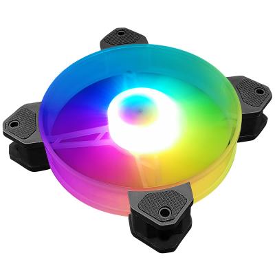 China Cooler Computer Case RGB Fan Kit Cooler Rainbow 120mm Fan with Controller RF Cooler Fan Remote Control for Computer Case for sale