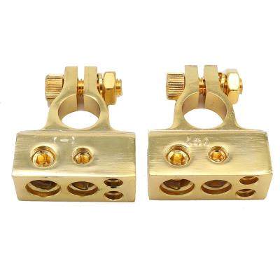 China Automobile/Boat/Cars Gold Plated Battery Terminals Connectors Car Battery Pure Copper Clamp for sale