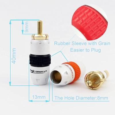 China audio & Hi End Audio Visual RCA Male Plug Adapter Gold Plated Solder Connector for sale