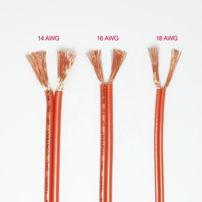 China A.W.G. Gauge Speaker Wire 99.999% OFC Speaker Cable Orange PVC Jacket 14/18/16 car copper core for sale