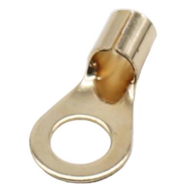 China Automobile / Boat / Cars 4 Gauge Ring Terminal Copper Gold Plated Crimp Ring Terminals With Soft Boots for sale