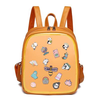 China Waterproof Pin Bag Manufacturers Custom Design AIE Backpack With Clear Window Bag Women Designer Itabag Pin Display Backpack for sale