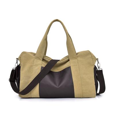 China Wholesale Waterproof Canvas Leather Travel Duffel Bag For Men Business Travel Outdoor Sports Bag for sale