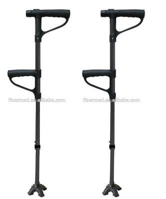 China EVA Standing Aid Stand Up and Go Cane LED Folding Adjustable Walking Stick with 2 Grip Grip Handle for sale