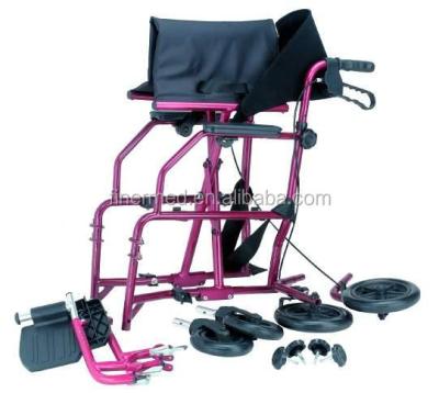 China Stainless steel foldable steel wheelchair with quick release wheels for sale