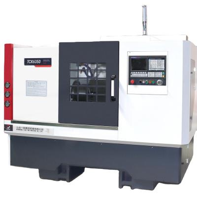 China Building Material Stores TCK6340S Automatic Oblique Screw Structure Bed CNC Lathe Pre-stretching Machine for Bearing and Gear Processing for sale