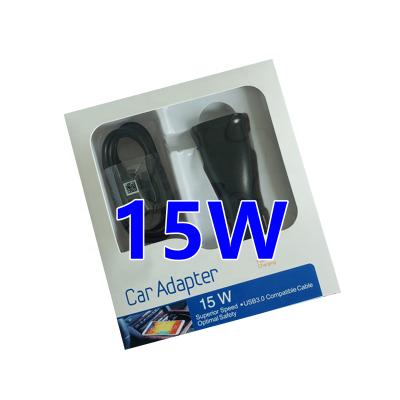 China 15W Mobile Phone USB Car Phone Charger For Samsung S8 s9 s10 Mobile Car Fast Charger With Type C Cable for sale