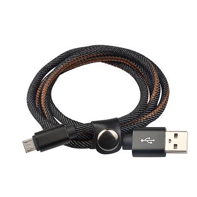 China Durable Computer Fashion Design 10Ft/3Meters 2.4A Jean Denim Type C Micro Usb Cable For Iphone for sale