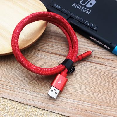 China Braided Mobile Phone 2.4A Fast Charging Premium Jeans Cloth COMPUTER Type C Usb Cable For Iphone for sale