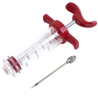 China Easily Cleaned Plastic Marinade Injector Syringe With Meat Needle Meat Screw Injector for sale