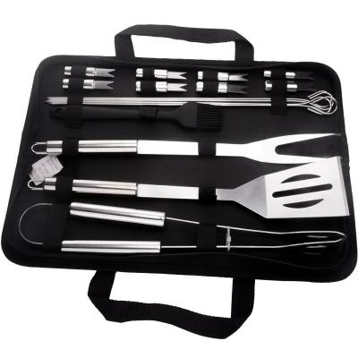 China Dropshipping Easily Cleaned Stainless Seel BBQ Grill Tools 16 Piece BBQ Tool Kit In Storage Bag for sale