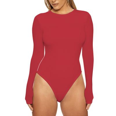 China QUICK DRY Rompers Casual Hollow Out Round Neck Long Sleeve One Piece Women's Jumpsuit Solid Color Slim Jumpsuits for sale