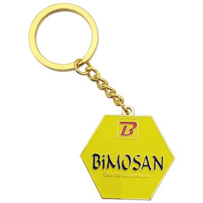 China Originality Europe Souvenir Geometry Key Holder Soft Custom Metal Enamel Key Chain Pendant Logo for sale