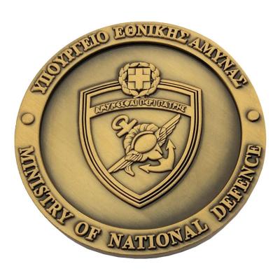 China Custom National Defense Anniversary Souvenirs Coins Metal Casting Technic Coin Europe Ministry for sale