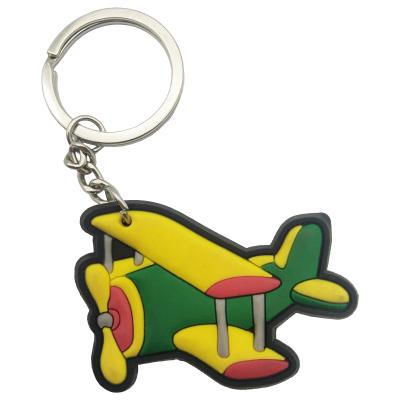 China Custom Made Europe PVC 3D Aircraft Key Chain Soft Rubber Key Chain Custom Your Logo for sale