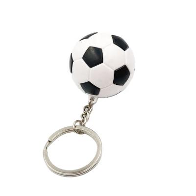 China 3D Rubber Plastic Silicone Key Ring Europe Soccer Team Souvenir Football Key Chain for sale