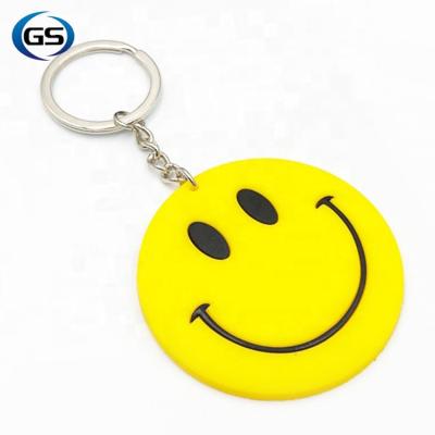 China Europe promotion gift face key chain key cute round smile holder for sale