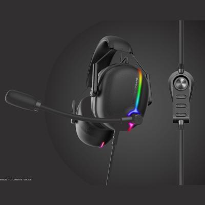 China High Quality 7.1 Wired Headphones 2021 Vibration Headset RGB Light Gaming Headset High End 4 Speakers Gaming Headset For PC for sale