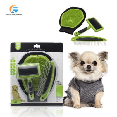 China Viable New Design Multifunctional Pet Grooming Dog Cleaning Brush Pet Hair Comb Bath Glove Set for sale