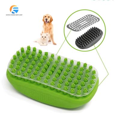 China Sustainable Pet Cat Dog Cleaning And Grooming Tools Bath Massage Brush Hair Removal Brush TPR Pet Massage Comb for sale