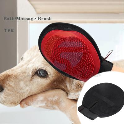 China Viable Wholesale Glove Cat Dog Pet Bath China TPR Pet Grooming Brush Massage Cleaning Deshedding Gloves for sale