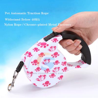 China Factory Supply Pet Reflective Direct Nylon Collars Leash Luxury Automatic Retractable Dog Cat Harness Leash for sale