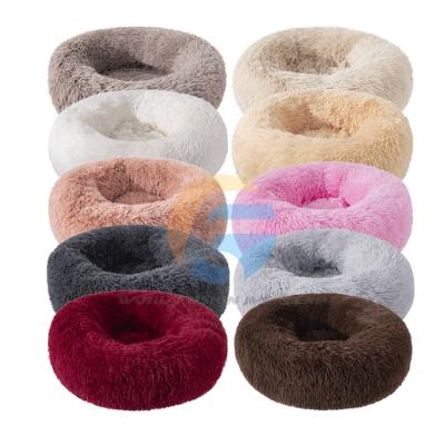 China Travel Winter Mat Pet Beds Accessories Luxury Cat House Round Fluffy Pet Warm Bed Dog Bed for sale