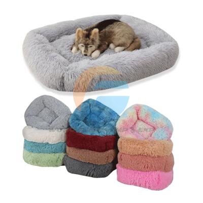 China Travel Factory Direct Square Pet Bed Kennel Soft Autum Dog and Winter Sleep Plush Cat Bed Best Pet Bed for sale