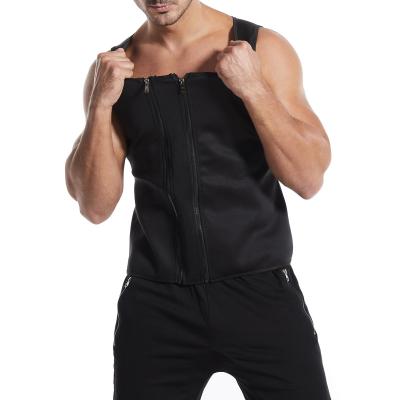 China Breathable Hot Selling Men Body Shaper Double Zipper Body Fitness Vest for sale