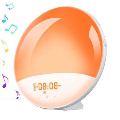 China Sunrise Radio Alarm Clock Wake Up Light with Dual Sunrise Sunset Simulation Alarms for sale