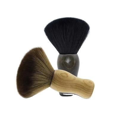 China Waterproof Synthetic Wooden Hairdressing Salon Barber Neck Cloth Brush Hair Cutting Brush Neck Cloth Cosmetic Beard Brush for sale