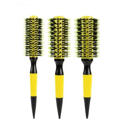 China Cushion Brush Round Hair Brush with Boar Hair Boar Bristle Around Ceramic Ion Brush For Blow Drying for Hair Styling for sale