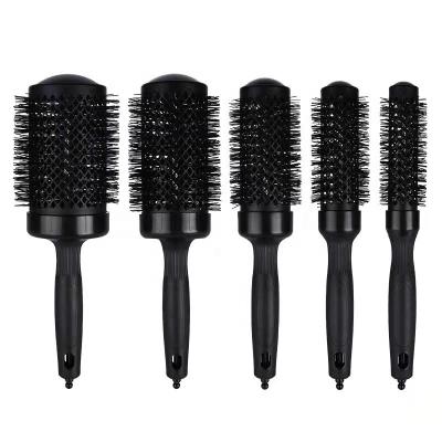 China Cushion Professional Salon Boars Ceramic Round Hair Brush Round Hair Brushes Ceramic Hair Straightening Brush for sale