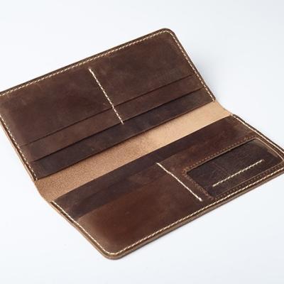 China Anti Theft Men's Vintage Genuine Leather Wallet Long For Checkbook, Credit Cards for sale