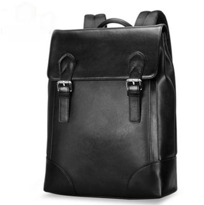 China Promotional waterproof korean genuine leather solar backpack for business man for sale