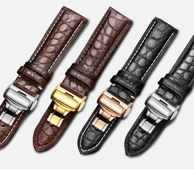 China Genuine Leather Croco Automatic Top Grain Watch Band Buckle Watch Band Replacement Color, Length and Width Choice for sale