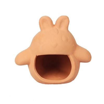 China Viable Terracotta Totoro Form Aquarium Fish Breeding Cave Aquarium Decoration Rocks For Shrimp And Fish Hiding for sale