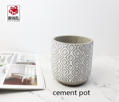 China Home Eco-friendly Ceramic Plant Pot Cylinder Planter Cement Pot Cylinder Ornamental Garden Cement Outdoor Flower Pot for sale