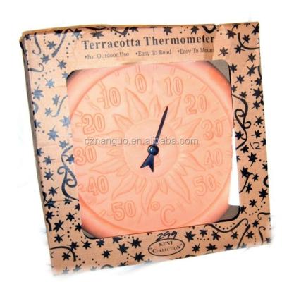 China Cute Terracotta With Thermometer Garden Decor Outdoor Thermometer Garden Thermometer for sale