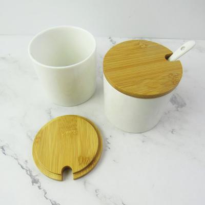 China Sustainable Ceramic Canister Set Canister Storage Jar Porcelain Kitchen Spice Jar for sale