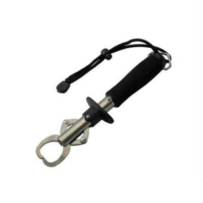 China Stainless Steel Fish Handle Holder Stainless Steel Plier Fish Lip Fishing Gripper with Wrist Strap for sale