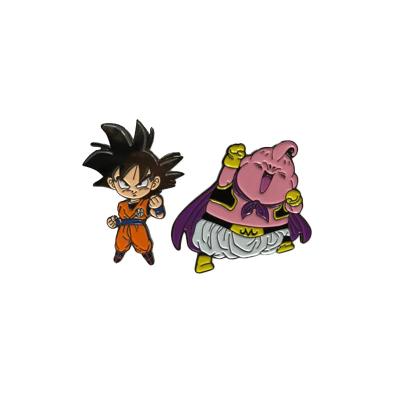 China Dragon Ball Super Wukong and Buu Copper Enamel Pin Set Japanese Anime Jewelry Collection for sale