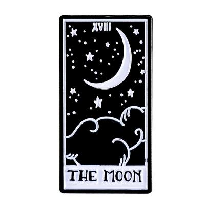 China Copper Moon Tarot Card Enamel Badge Spirit Pins for sale