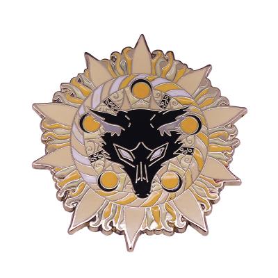 China ALLOY Wolf Badge Dark Romance Collection Star Bound Surpass The World And Crown Yourself With The Sun Brooch for sale