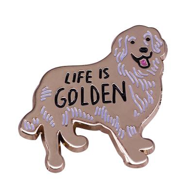 China ALLOY Gold Retrievers - Life is Wonderful Gold Dog Lovers Brooch Collection for sale